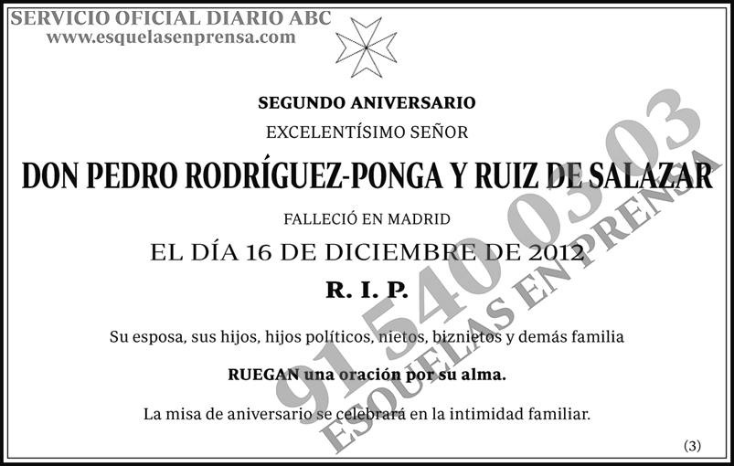 Pedro Rodríguez-Ponga y Ruiz de Salazar